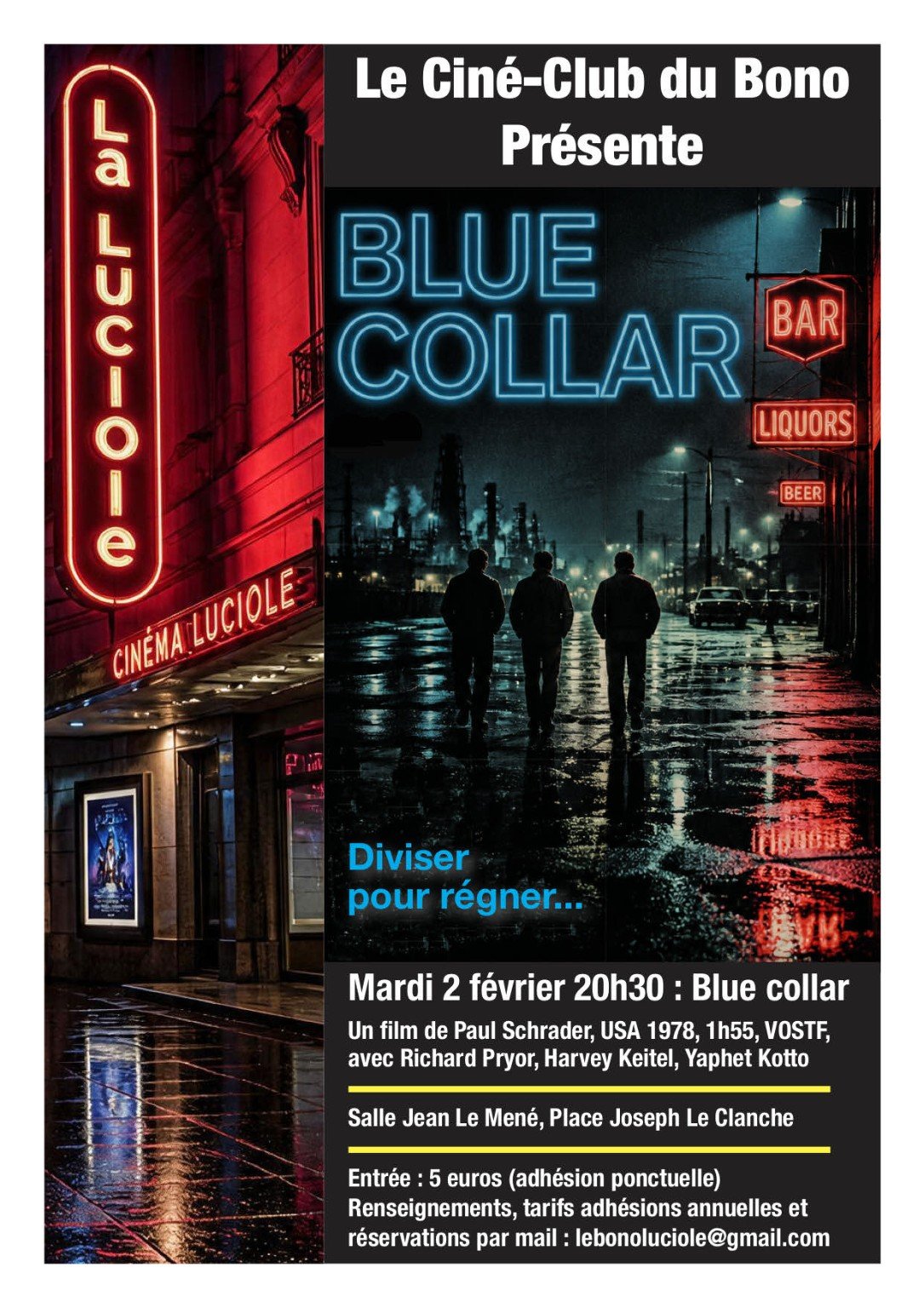 Affiche Blue Collar - La Luciole du Bono