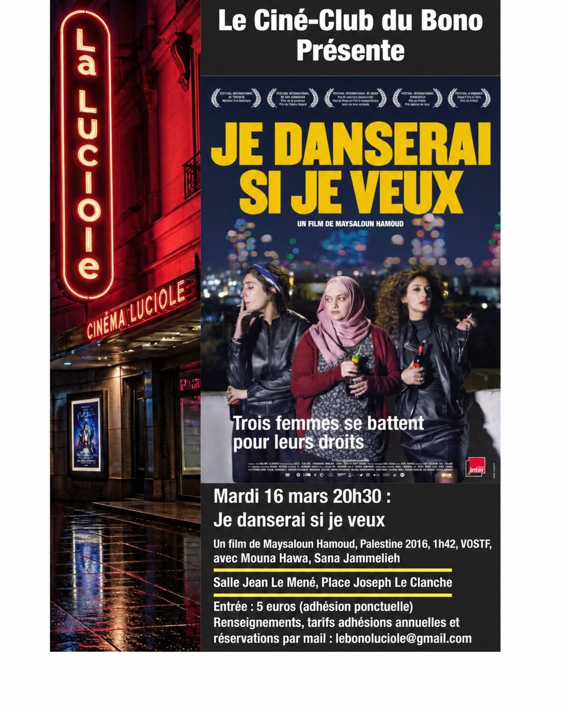 Affiche Je danserai si je veux - La Luciole du Bono