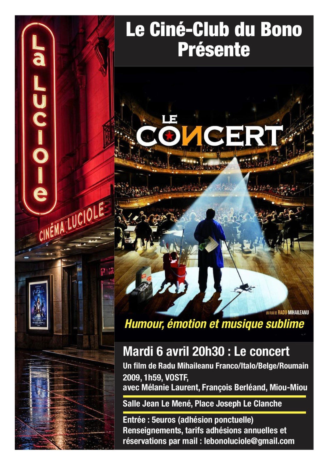 Affiche Le Concert - La Luciole du Bono