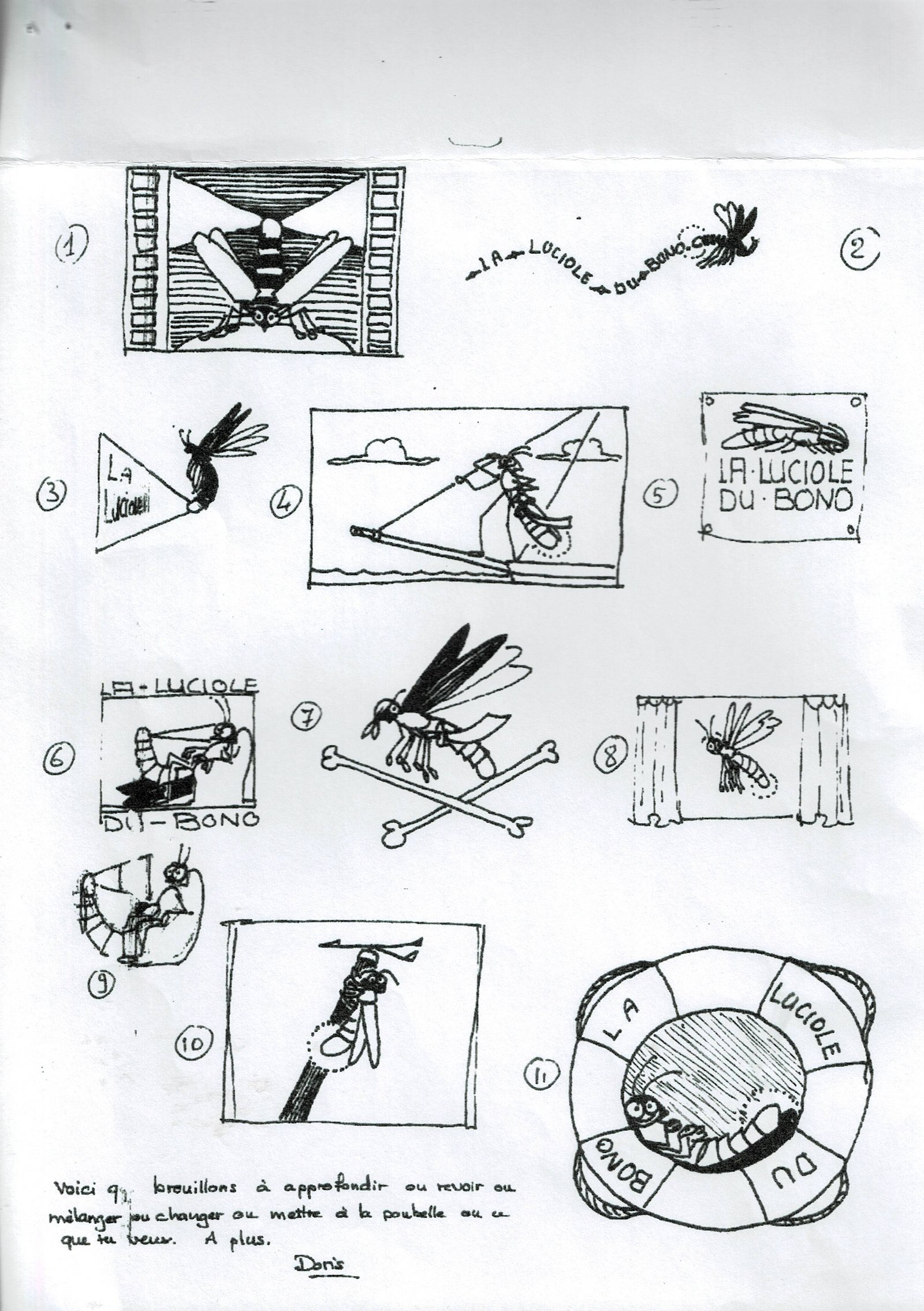 Recherches pour le logo de La Luciole
