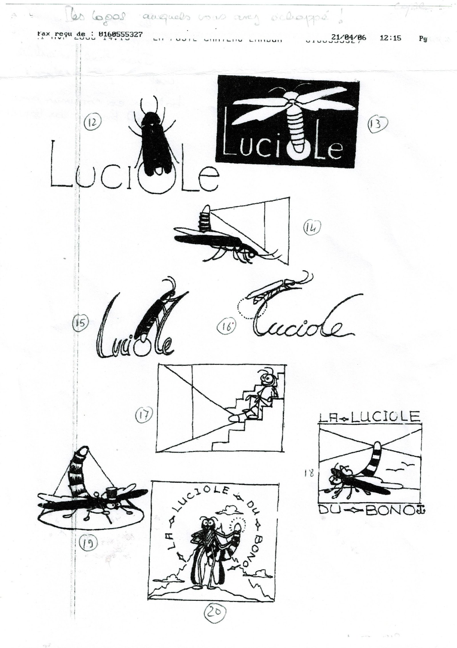 Recherches pour le logo de La Luciole